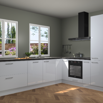 Sneeuwwitte hoogglans keuken Konin 65740