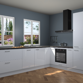 Sneeuwwitte hoogglans keuken Konin 65741