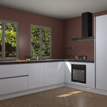 Sneeuwwitte hoogglans greeploze keuken Konin 65742