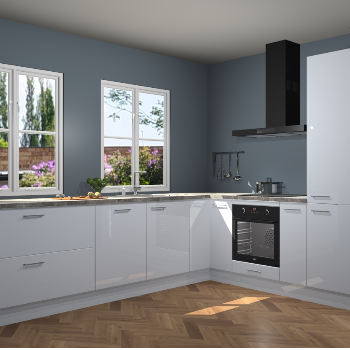 Sneeuwwitte hoogglans keuken Konin 65747