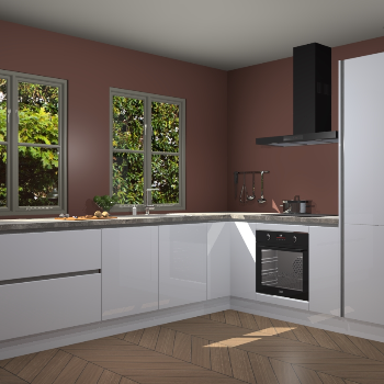 Sneeuwwitte hoogglans greeploze keuken Konin 65748