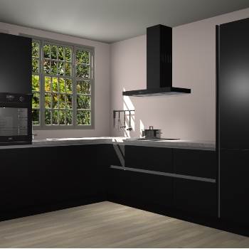 Zwarte greeploze keuken Radom 55598