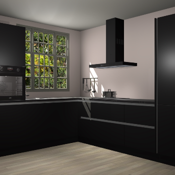 Zwarte greeploze keuken Radom 55599