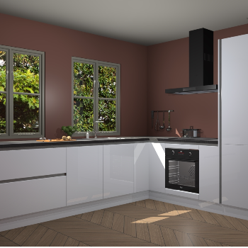 Sneeuwwitte hoogglans greeploze keuken Konin 65760