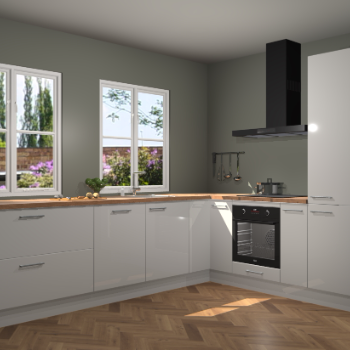 Zijdegrijze hoogglans keuken Konin 65831