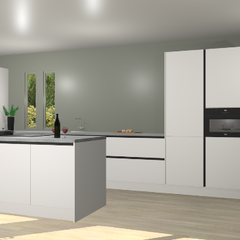 Zijdegrijze greeploze keuken Krakor 78453