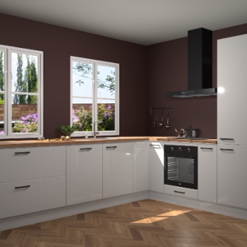 Zijdegrijze hoogglans keuken Konin 65835