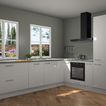 Zijdegrijze hoogglans keuken Konin 65850