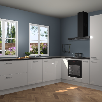 Zijdegrijze hoogglans keuken Konin 65857