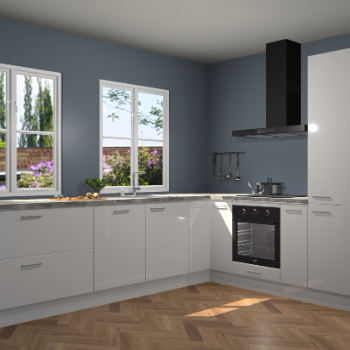 Zijdegrijze hoogglans keuken Konin 65918