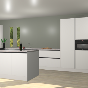 Zijdegrijze greeploze keuken Krakor 78539