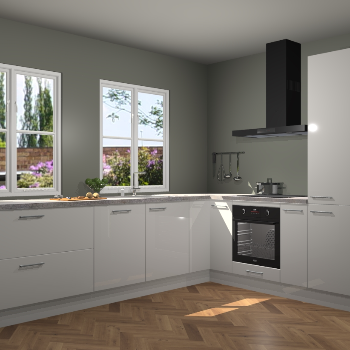 Zijdegrijze hoogglans keuken Konin 65923