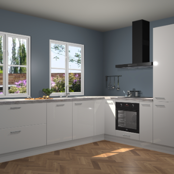 Zijdegrijze hoogglans keuken Konin 65924