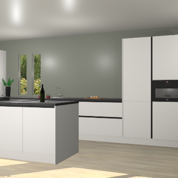 Zijdegrijze greeploze keuken Krakor 78629