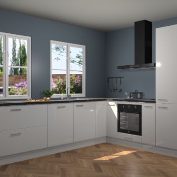 Zijdegrijze hoogglans keuken Konin 65930