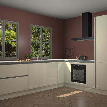 Magnolia hoogglans greeploze keuken Konin 66033