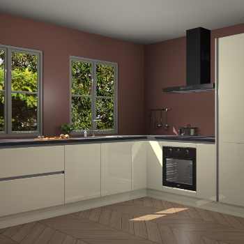 Magnolia hoogglans greeploze keuken Konin 66133