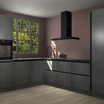 Beton Parelgrijs greeploze keuken Radom 54626