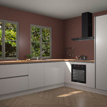 Zijdegrijze greeploze keuken Konin 66200