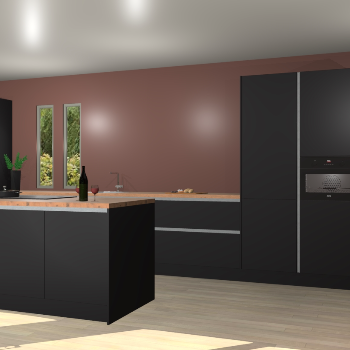 Zwarte greeploze keuken Krakor 78762