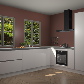 Zijdegrijze greeploze keuken Konin 66375