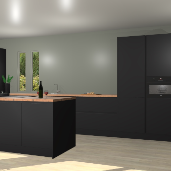 Zwarte greeploze keuken Krakor 78768