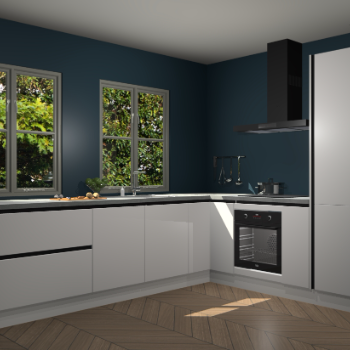 Zijdegrijze greeploze  keuken Konin 66378