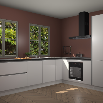 Zijdegrijze greeploze keuken Konin 66381