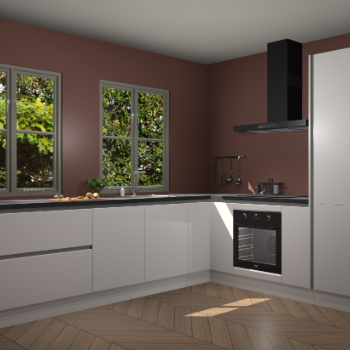 Zijdegrijze greeploze keuken Konin 66399