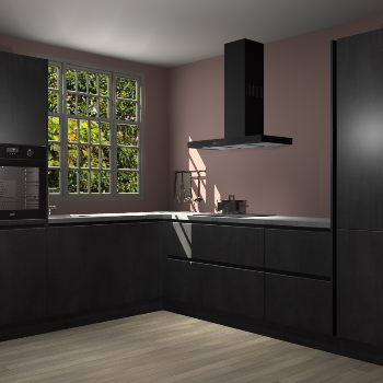 Beton Zwarte greeploze keuken Radom 54980