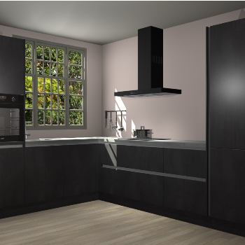 Beton Zwarte greeploze keuken Radom 54964