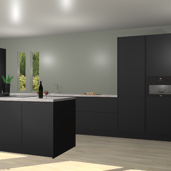 Zwarte greeploze keuken Krakor 78825