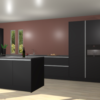 Zwarte greeploze keuken Krakor 78876