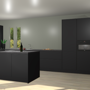 Zwarte greeploze keuken Krakor 78880