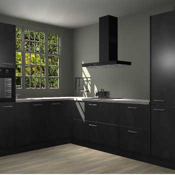 Beton Zwarte keuken Radom 54962