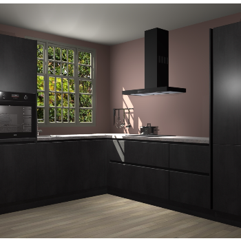 Beton Zwarte greeploze keuken Radom 54983