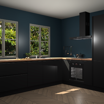 Zwarte greeploze  keuken Konin 66746