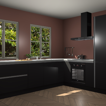 Zwarte greeploze keuken Konin 66807