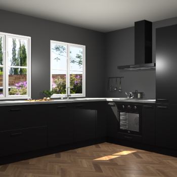 Zwarte keuken Konin 66809