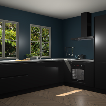 Zwarte greeploze  keuken Konin 66814