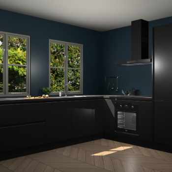 Zwarte greeploze  keuken Konin 66826