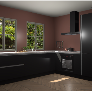 Zwarte greeploze keuken Konin 66875