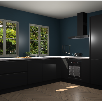 Zwarte greeploze  keuken Konin 66878