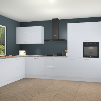 Sneeuwwitte hoogglans keuken Debrecen 67390