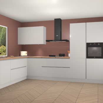 Zijdegrijze hoogglans greeploze keuken Debrecen 67462