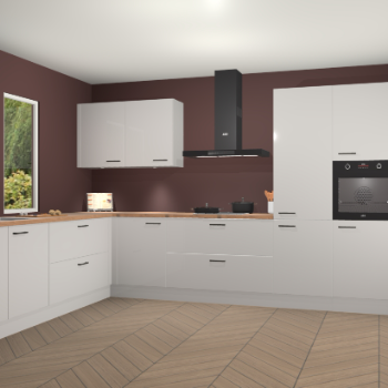 Zijdegrijze hoogglans keuken Debrecen 67465