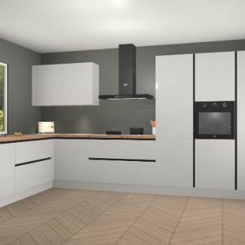 Zijdegrijze hoogglans greeploze keuken Debrecen 67506