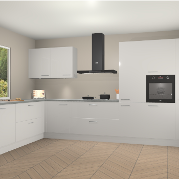 Zijdegrijze hoogglans keuken Debrecen 67567