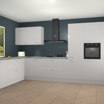 Zijdegrijze hoogglans keuken Debrecen 67568