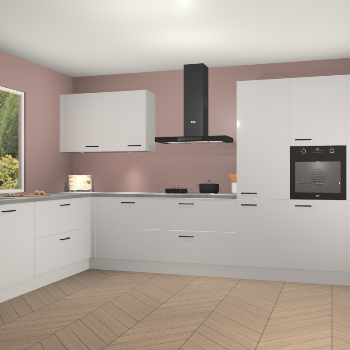 Zijdegrijze hoogglans keuken Debrecen 67570